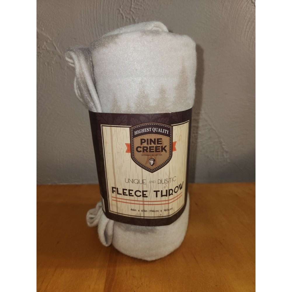 Pine‎ Creek Fleece Throw Blanket 46 x 63 Rustic Wilderness Trees Christmas New